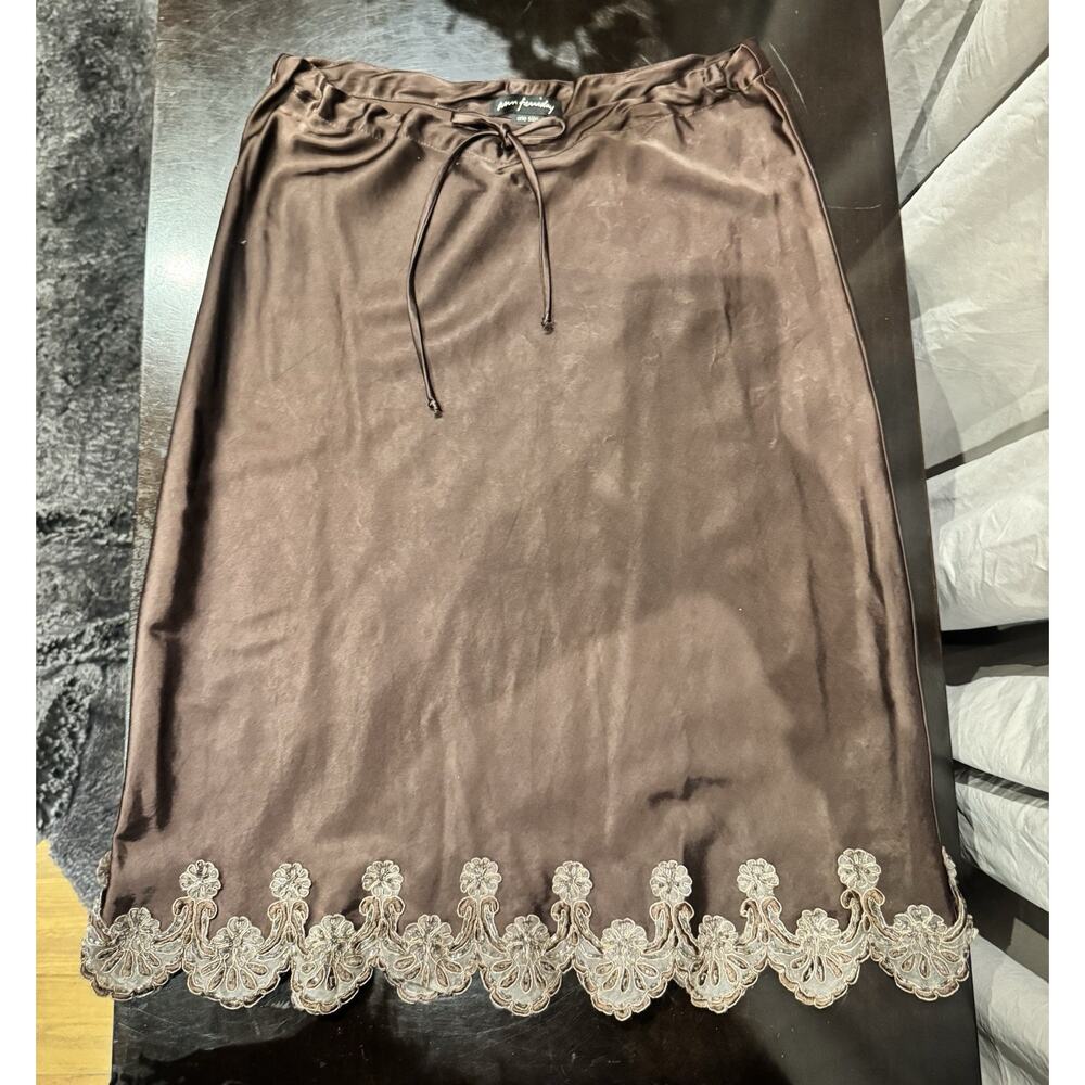 Ann Ferriday VTG Beaded Stretch Satin Skirt M